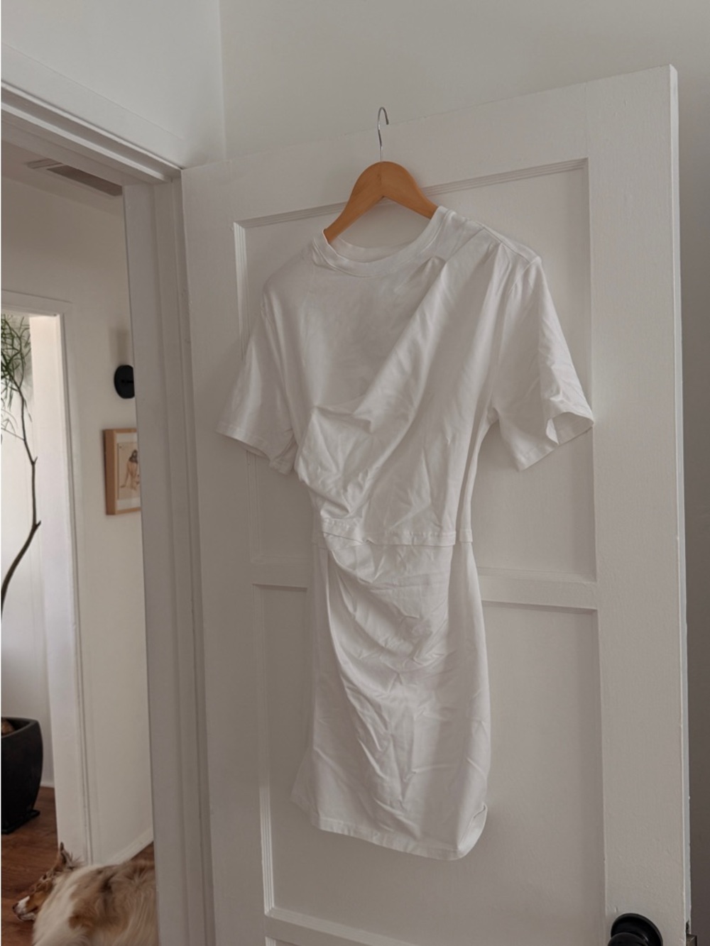 Jonathan Simkhai White Short-Sleeve Mini Dress